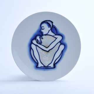 Martin Němec - Perlorodka, 2018, malba kobaltem a solemi pod glazuru